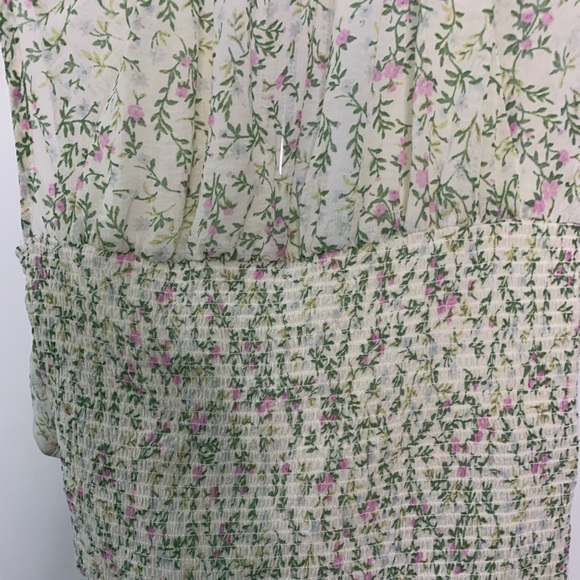 Free People Ma Cherie Floral Plunge Wrap Top Tie Neck Size: M - Picture 8 of 9